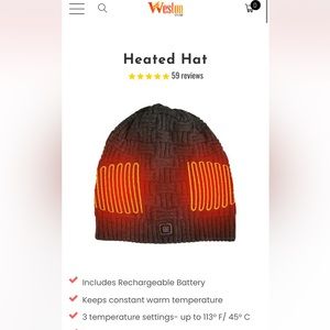 NWOT Weston Heated Black Beanie